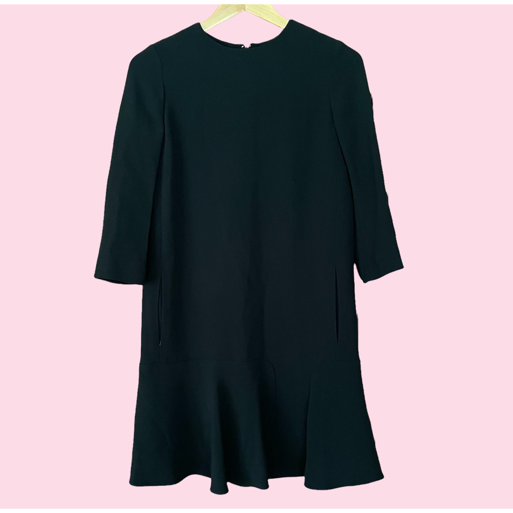 Chloe Shift Dress Three Quarter Sleeves Black Size 34 FR 2 US - Picture 1 of 10